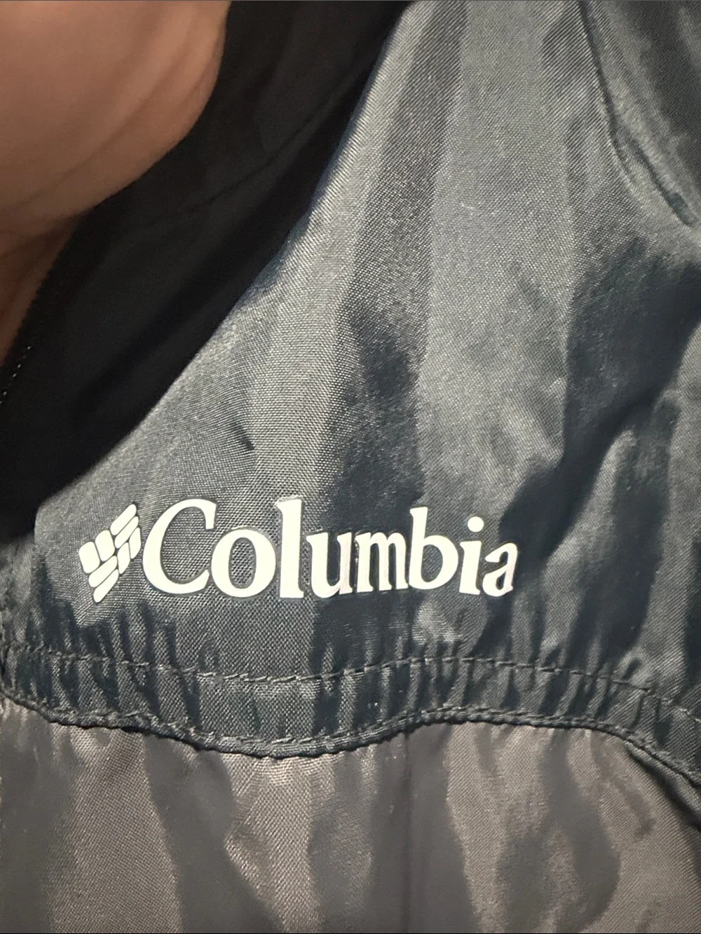 Columbia Kids Black and‎ Gray Hooded Rain Jacket Girls Size Medium 10-12